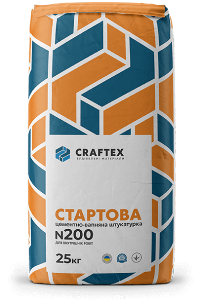 Craftex N200 Стартова цементно-вапняна штукатурка 
